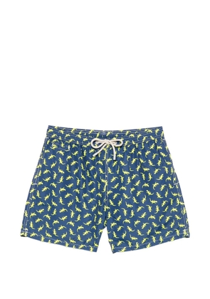 MC2 Saint Barth lizard-print drawstring swim shorts - Blue