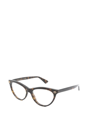 Gucci Eyewear Double G cat-eye glasses - Brown