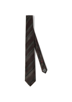 Brunello Cucinelli regimental stripe silk tie - Brown
