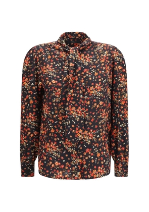 Gucci floral-print silk-crepe shirt - Black