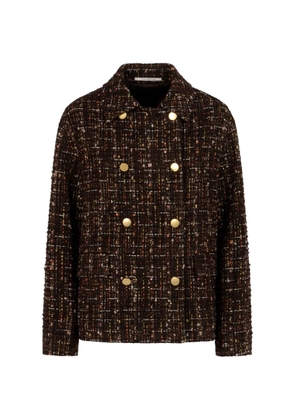 Tagliatore double-breasted tweed coat - Brown