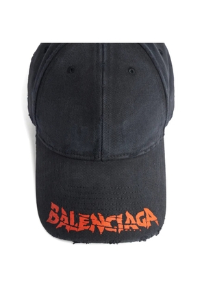 Balenciaga logo-print distressed baseball cap - Grey