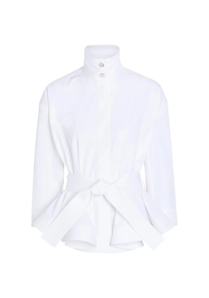 Jacquemus La Veste Cabana belted high-neck jacket - White