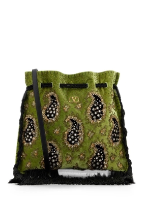 Valentino Garavani Nellicôte paisley-embroidered shoulder bag - Green