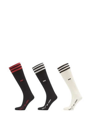 adidas x Avavav Knee stripe-detail socks set (set of three) - Black