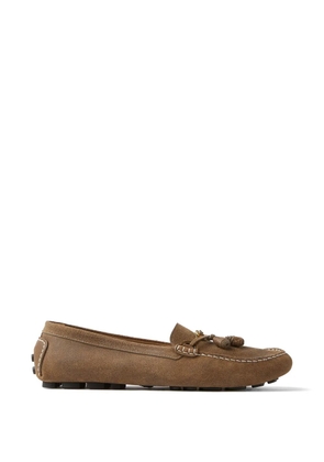 Versace Robin suede driver shoes - Brown