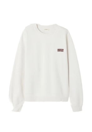 American Vintage Plizzy logo-print sweatshirt - White