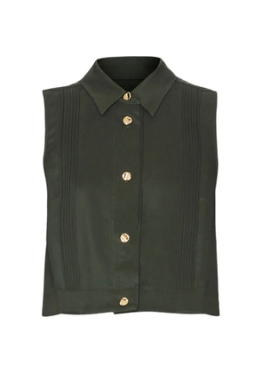 HEVRON Vera pintuck shirt - Green