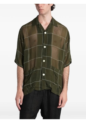 Needles check-print shirt - Green