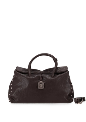 Zanellato Dotta Tobacco XL studded leather tote bag - Brown