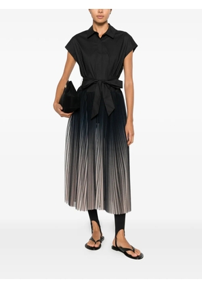 PSOPHIA pleated ombré-effect sleeveless midi dress - Black