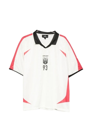 Represent Spike logo-print polo-collar T-shirt - White