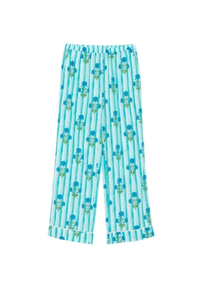 MC2 Saint Barth Inessa floral-print striped trousers - Blue