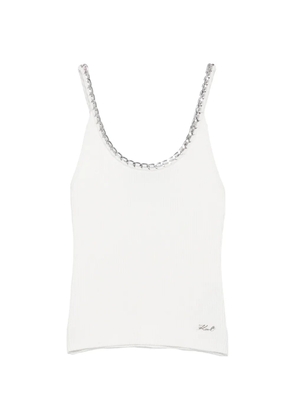 Karl Lagerfeld chain-link ribbed-knit top - White