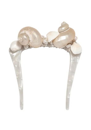 Jennifer Behr Martinique shell-embellished hair pin - Neutrals