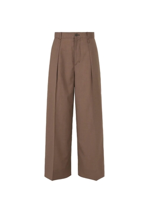 Issey Miyake pleated wide-leg trousers - Brown