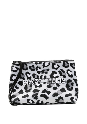 Marc Ellis Buby leopard-print clutch bag - White