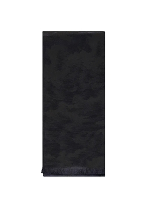 Zegna jacquard frayed scarf - Black