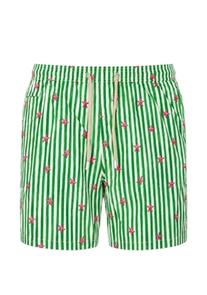 MC2 Saint Barth star-print striped swim shorts - Green