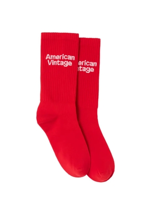 American Vintage Clypsun ribbed socks - Red