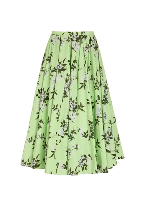 Emilia Wickstead Rhea floral-print pleated midi skirt - Green