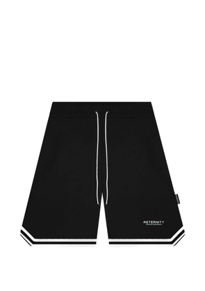 RETERNITY mesh striped-trim shorts - Black