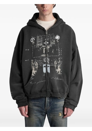 Enfants Riches Déprimés graphic-print zip-up hoodie - Grey