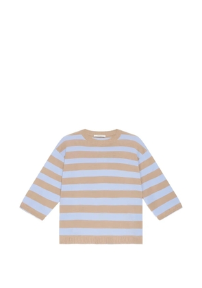 MALIPARMI striped three-quarter sleeve T-shirt - Neutrals