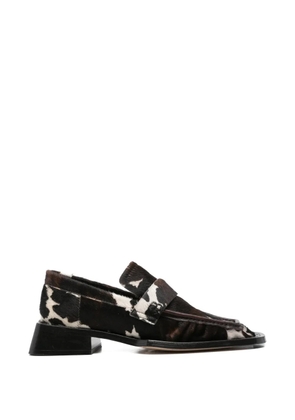 Miista Airi calf-hair square-toe loafers - Brown