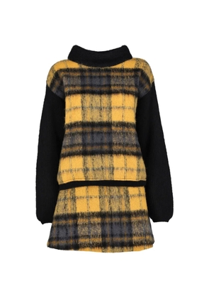 Vintage JC de Castelbajac check-pattern roll-neck dress - Black