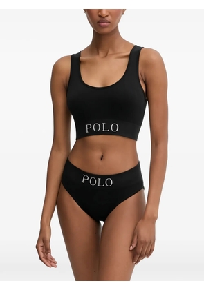 Polo Ralph Lauren ribbed logo-underband bra - Black