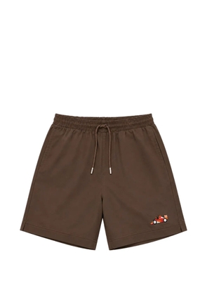 ALBERTO BRESCI embroidered-motif drawstring shorts - Brown