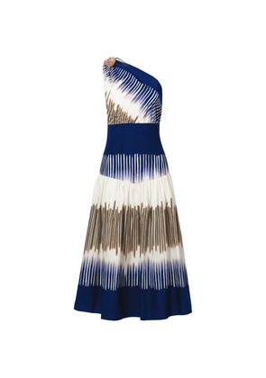 Silvia Tcherassi Catalina abstract one-shoulder midi dress - Blue