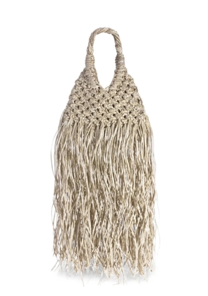 Hibourama Vannifique crystal-embellished fringed shoulder bag - Neutrals