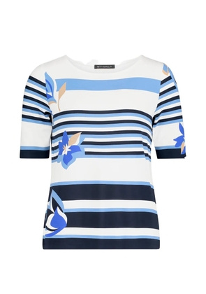 Betty Barclay floral-print striped T-shirt - White