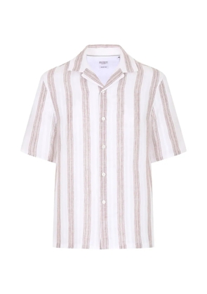 Brunello Cucinelli embroidered vertical-stripe shirt - White