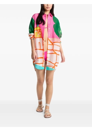 Michael Kors St Tropez graphic-print shirt dress - Pink