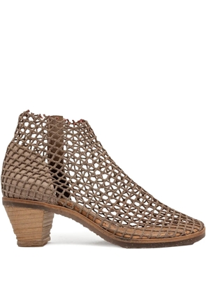 VERDURA SHOES netted block-heel boots - Neutrals