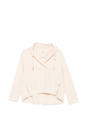 PSOPHIA drawstring-hood elasticated-hem hoodie - Neutrals