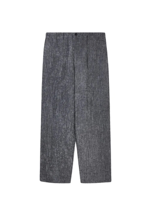 Emporio Armani bark-effect straight-leg trousers - Grey