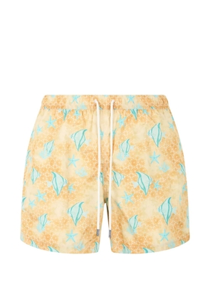 Fedeli graphic-print drawstring swim shorts - Yellow