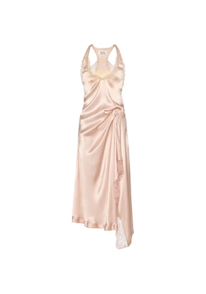 Maison Margiela lace-trim asymmetric midi dress - Pink