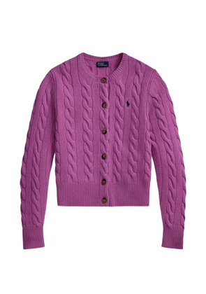 Polo Ralph Lauren cable-knit logo-embroidered cardigan - Pink
