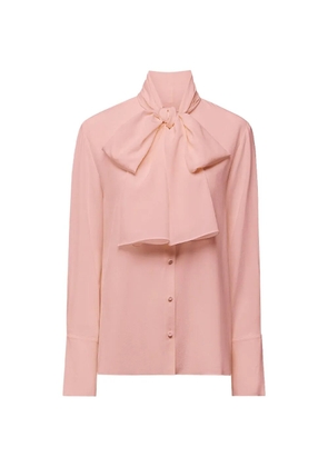 Another Tomorrow Signature Bow silk blouse - Pink