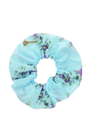 GANNI floral-print scrunchie - Blue