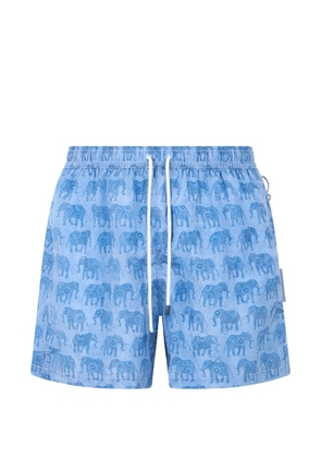 Fedeli elephant-print drawstring swim shorts - Blue