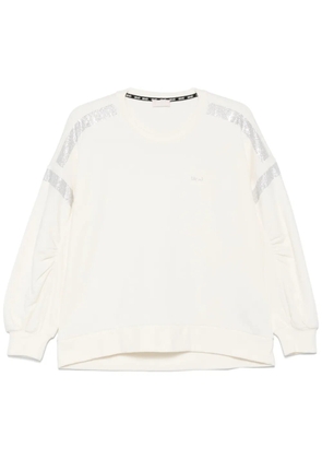 LIU JO strass-embellished sweatshirt - White