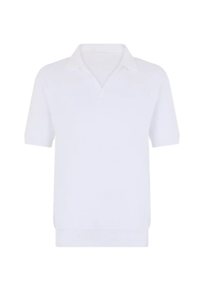 Fedeli open-collar short-sleeve T-shirt - White