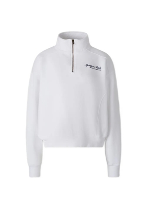 Sporty & Rich Syracuse logo-embroidered quarter-zip sweatshirt - White