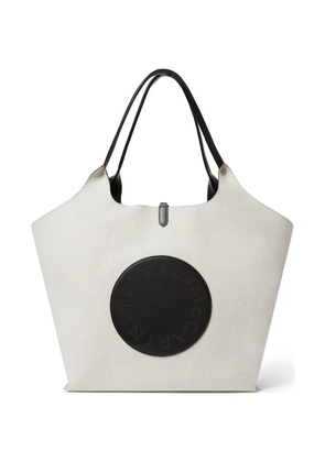 Stella McCartney Logo-patch canvas tote bag - White